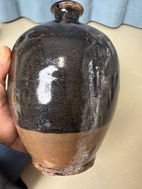 古玩陶瓷磁州窯雙色釉梅瓶真品鑒賞圖