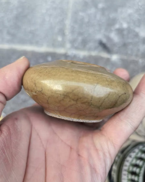 古玩陶瓷黃哥釉水盂真品鑒賞圖