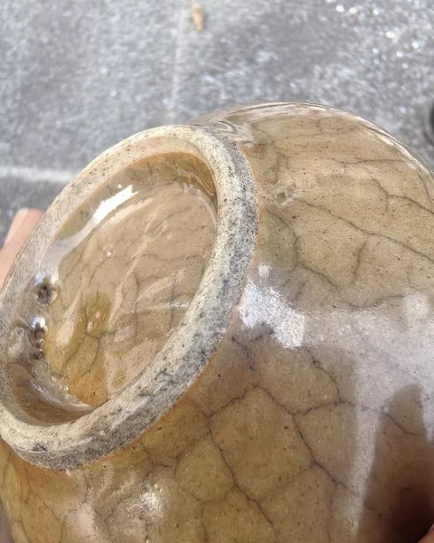 古玩陶瓷黃哥釉水盂真品鑒賞圖