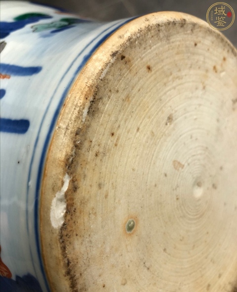 古玩陶瓷青花五彩洞石花卉紋將軍罐真品鑒賞圖