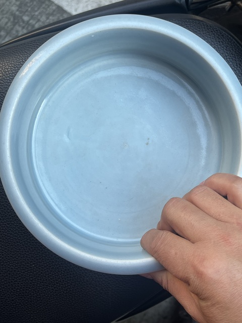 古玩陶瓷藍釉龍紋洗真品鑒賞圖