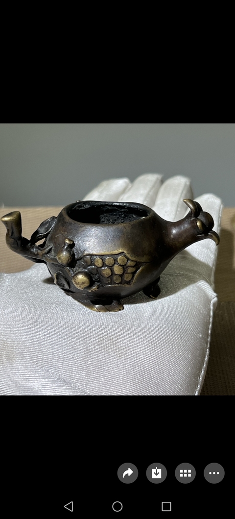 古玩銅器銅水盂真品鑒賞圖