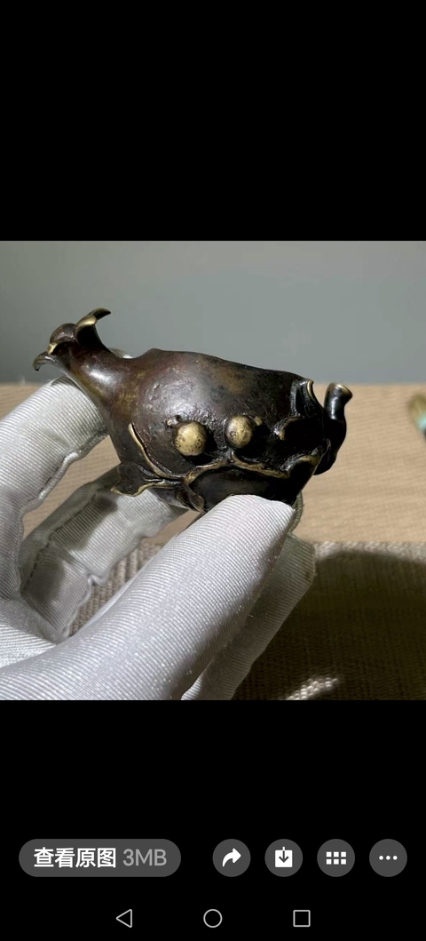 古玩銅器銅水盂真品鑒賞圖