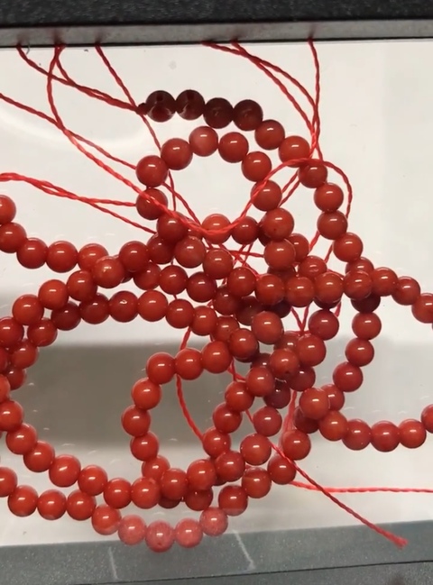 古玩玉器珊瑚珠串真品鑒賞圖