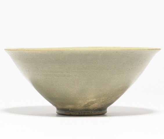 古玩陶瓷耀州窯青釉斗笠盞真品鑒賞圖