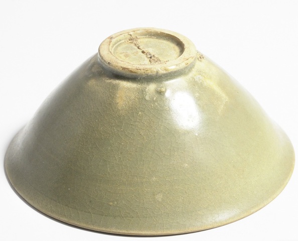 古玩陶瓷耀州窯青釉斗笠盞真品鑒賞圖