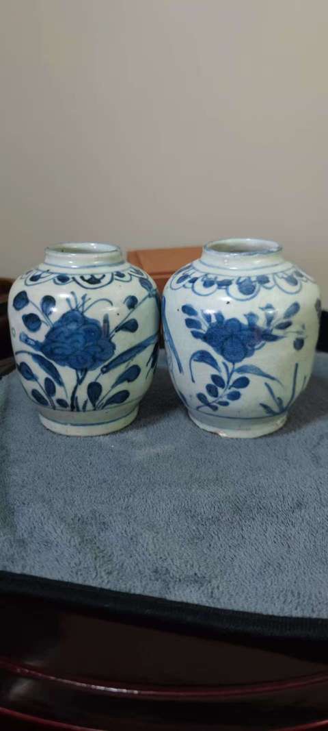 古玩陶瓷青花花鳥紋罐真品鑒賞圖