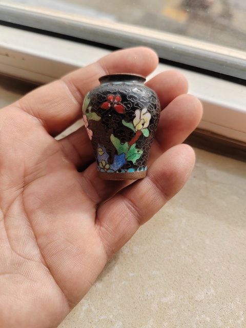 古玩雜項景泰藍小罐真品鑒賞圖