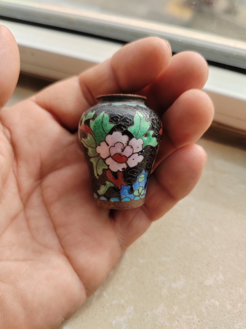 古玩雜項景泰藍小罐真品鑒賞圖