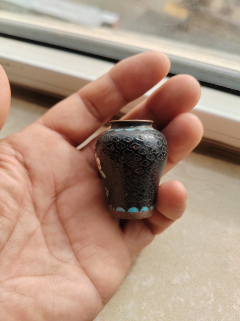 古玩雜項景泰藍小罐真品鑒賞圖