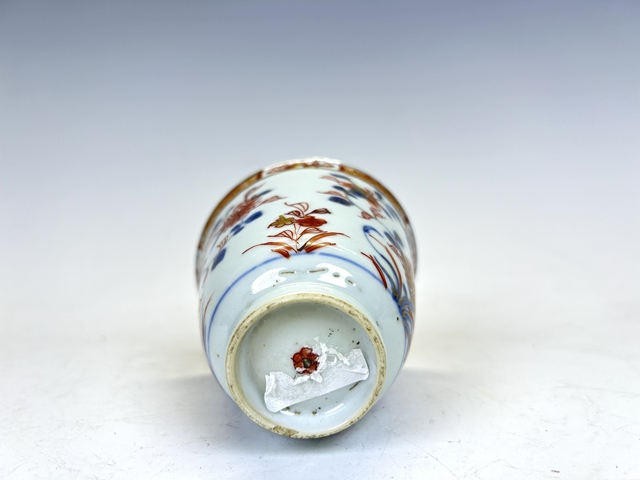 古玩陶瓷清康熙·青花礬紅描金鈴鐺杯拍賣，當前價格128元