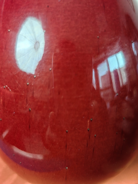 古玩陶瓷郎紅釉膽瓶真品鑒賞圖