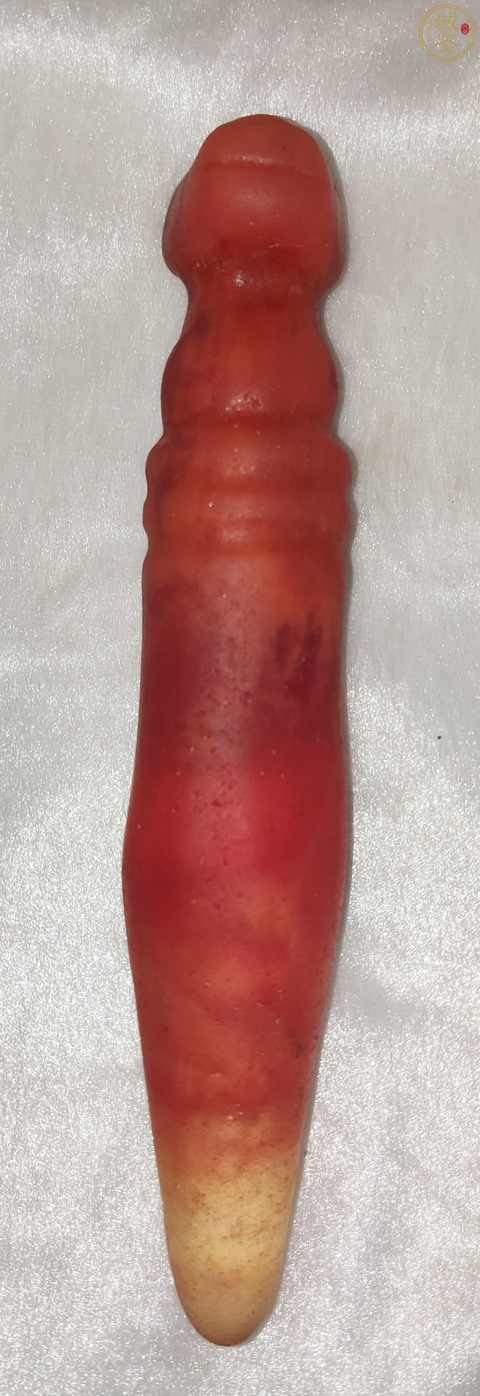 古玩玉器“染色玻璃”仿古錐形器真品鑒賞圖