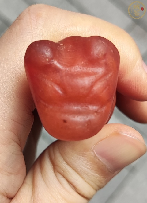 古玩玉器“染色玻璃”仿古錐形器真品鑒賞圖