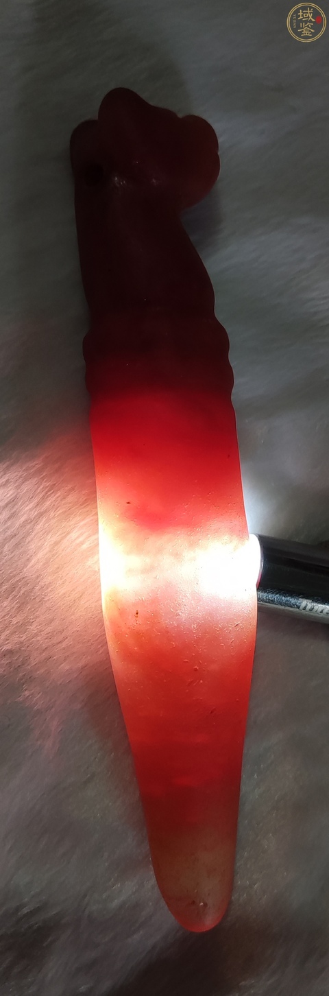 古玩玉器“染色玻璃”仿古錐形器真品鑒賞圖