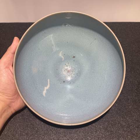 古玩陶瓷鈞窯天藍釉大碗真品鑒賞圖