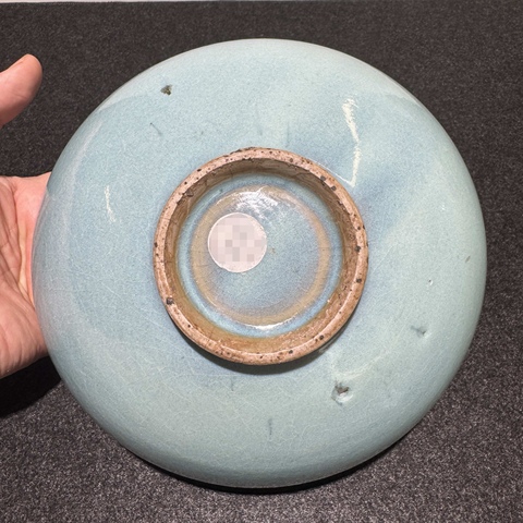 古玩陶瓷鈞窯天藍釉大碗真品鑒賞圖