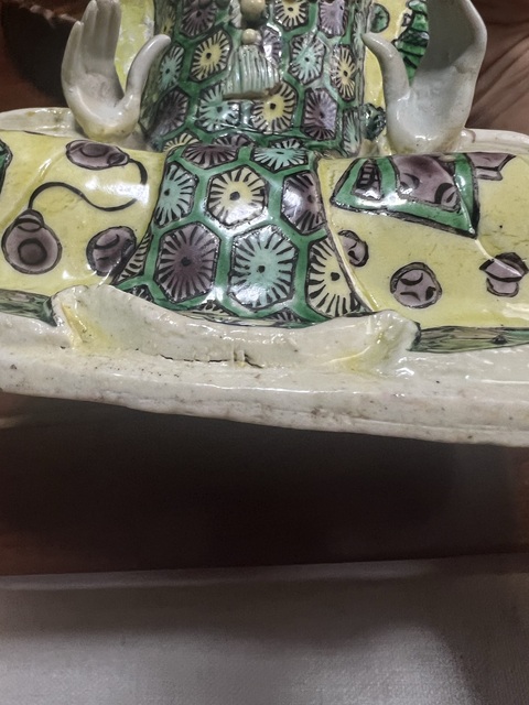 古玩陶瓷康熙素三彩觀音像拍賣，當前價格21800元