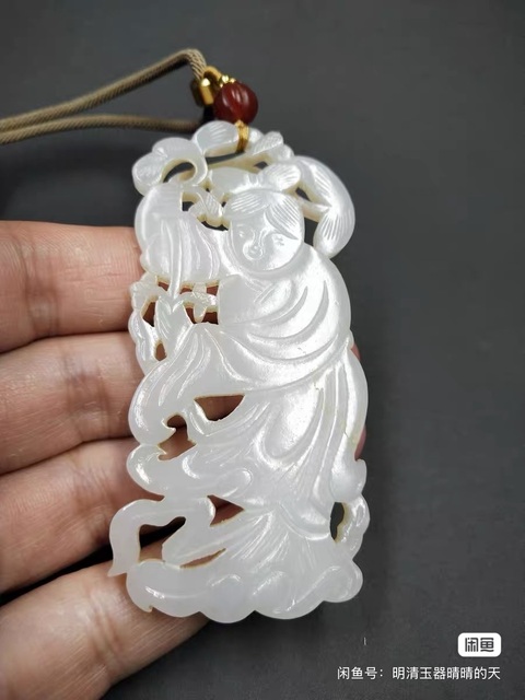 古玩玉器和田玉雕“仕女佩”真品鑒賞圖