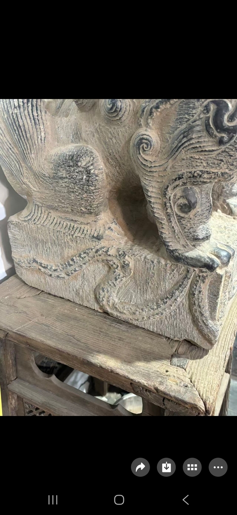 古玩雜項青石獅真品鑒賞圖