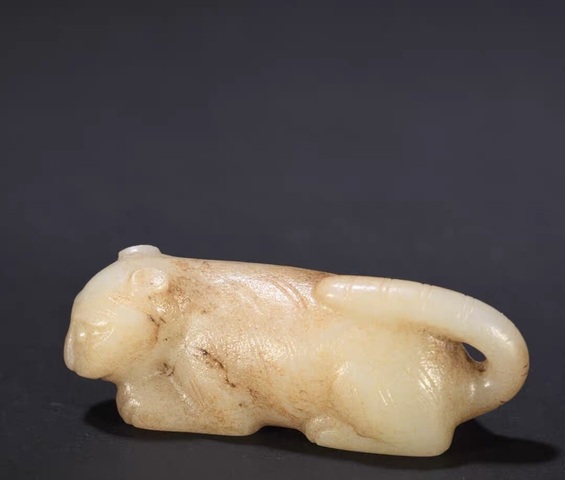 古玩玉器提油仿古“玉虎”真品鑒賞圖