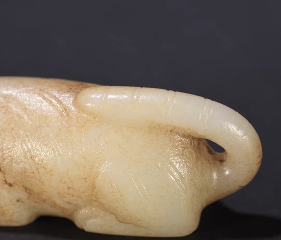 古玩玉器提油仿古“玉虎”真品鑒賞圖