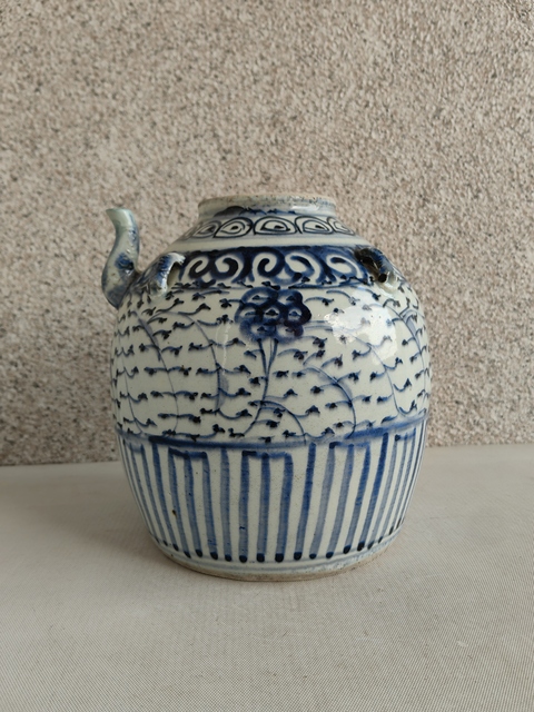 古玩陶瓷青花四系壺拍賣，當前價格680元