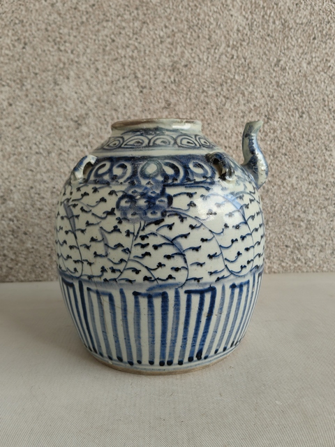 古玩陶瓷青花四系壺拍賣，當前價格680元