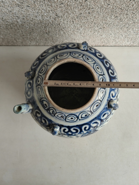 古玩陶瓷青花四系壺拍賣，當前價格680元