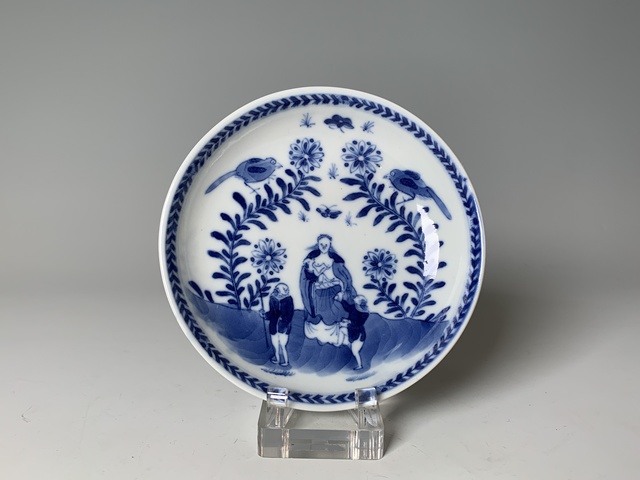 古玩陶瓷清中早期·青花圣母圖紋盤拍賣，當(dāng)前價(jià)格1504元