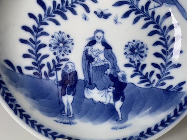 古玩陶瓷清中早期·青花圣母圖紋盤拍賣，當(dāng)前價(jià)格1504元