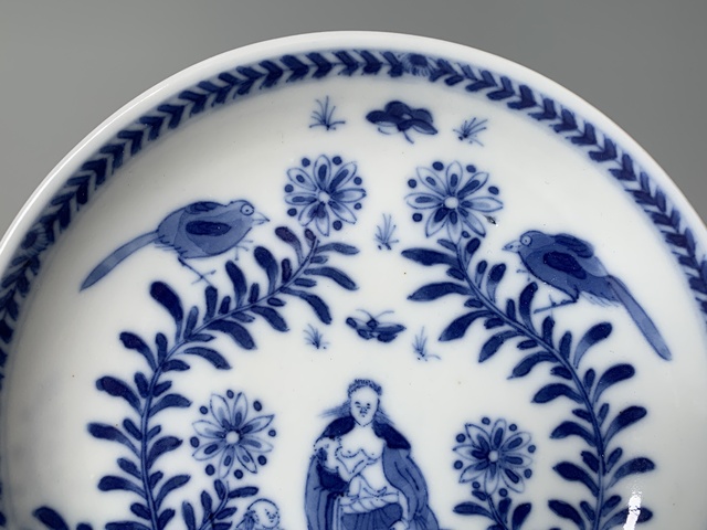 古玩陶瓷清中早期·青花圣母圖紋盤拍賣，當(dāng)前價(jià)格1504元