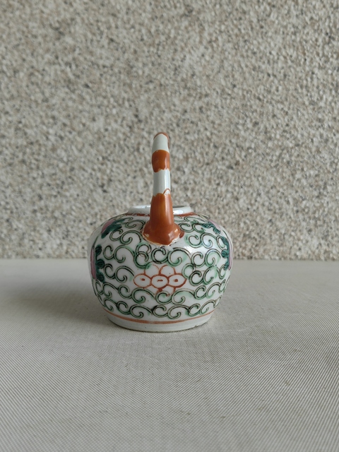 古玩陶瓷囍字紋粉彩提梁壺拍賣，當前價格580元