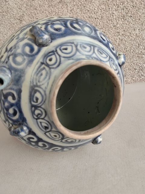 古玩陶瓷青花四系壺拍賣，當前價格680元