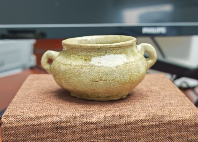 古玩陶瓷青瓷雙系水盂真品鑒賞圖