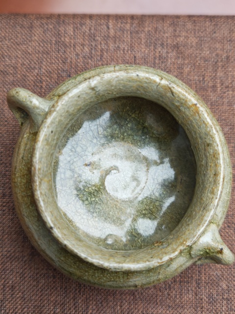 古玩陶瓷青瓷雙系水盂真品鑒賞圖