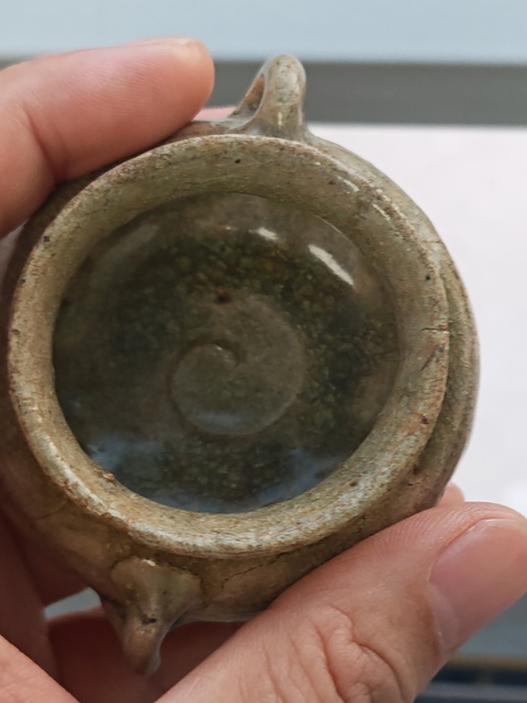 古玩陶瓷青瓷雙系水盂真品鑒賞圖