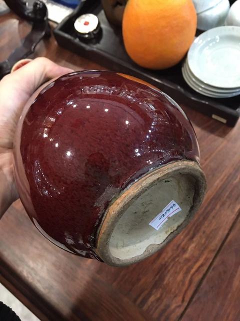 古玩陶瓷郎紅釉膽瓶真品鑒賞圖