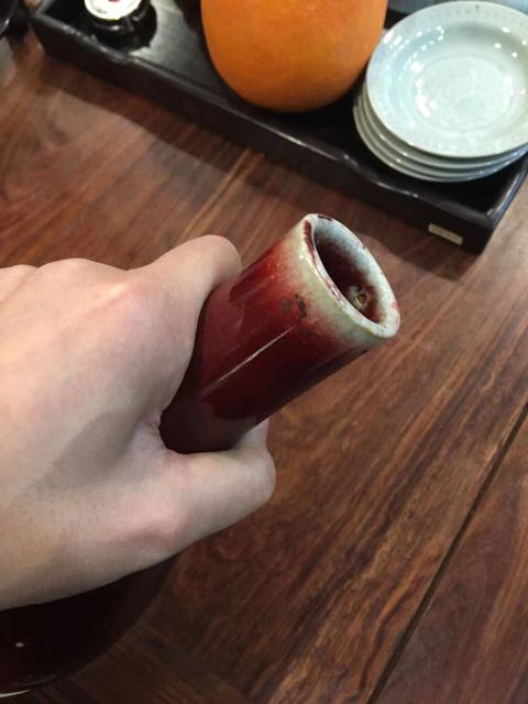 古玩陶瓷郎紅釉膽瓶真品鑒賞圖