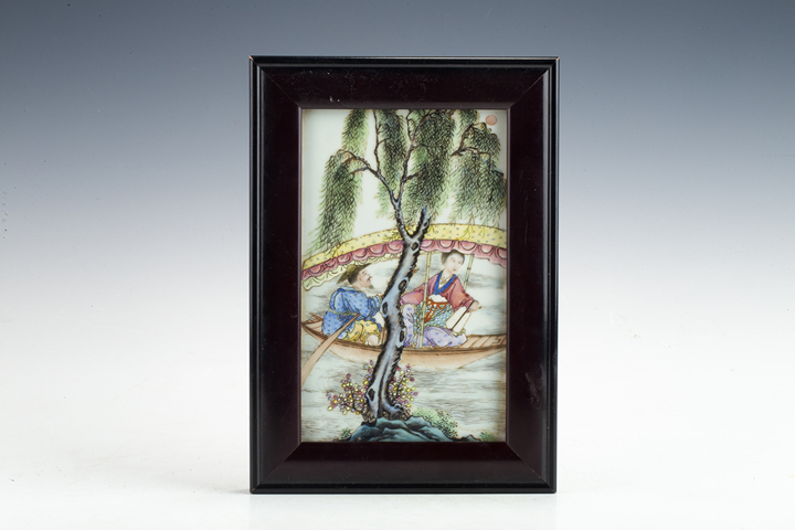 古玩陶瓷民國·粉彩人物故事紋瓷板拍賣，當前價格0元