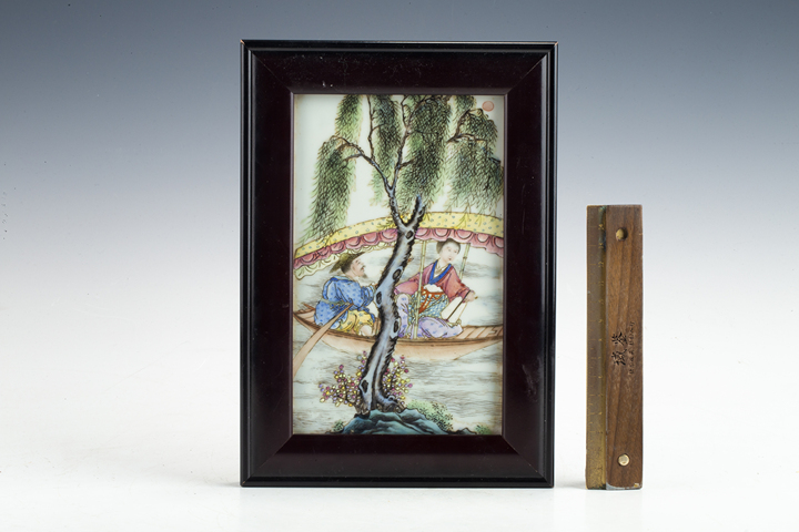 古玩陶瓷民國·粉彩人物故事紋瓷板拍賣，當前價格0元