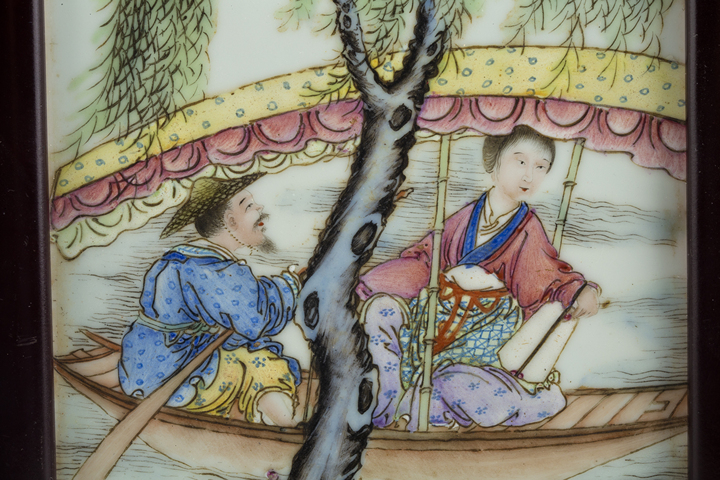 古玩陶瓷民國·粉彩人物故事紋瓷板拍賣，當前價格0元