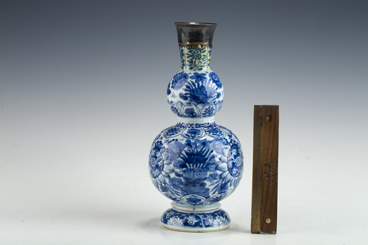 古玩陶瓷清康熙·青花花卉紋葫蘆瓶拍賣，當前價格488元