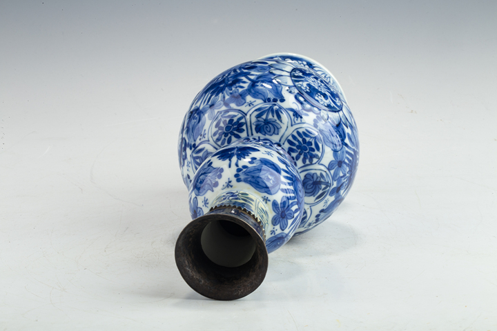 古玩陶瓷清康熙·青花花卉紋葫蘆瓶拍賣，當前價格488元