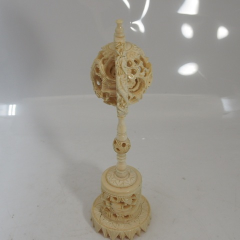 古玩雜項牙雕套球真品鑒賞圖