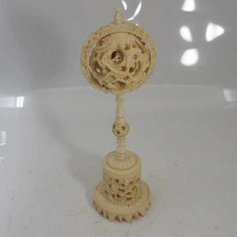 古玩雜項牙雕套球真品鑒賞圖