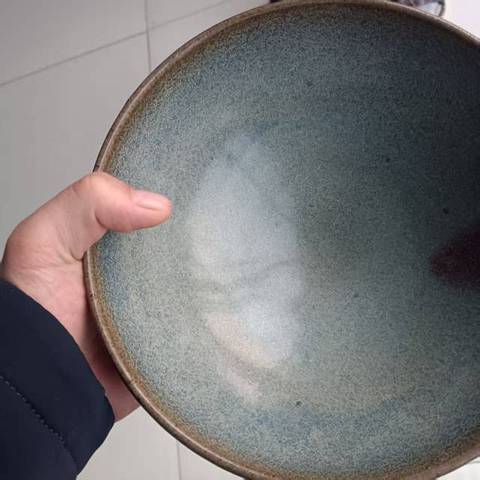 古玩陶瓷鈞瓷掛紅大碗真品鑒賞圖