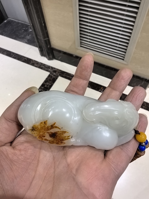 古玩玉器白玉臥馬真品鑒賞圖