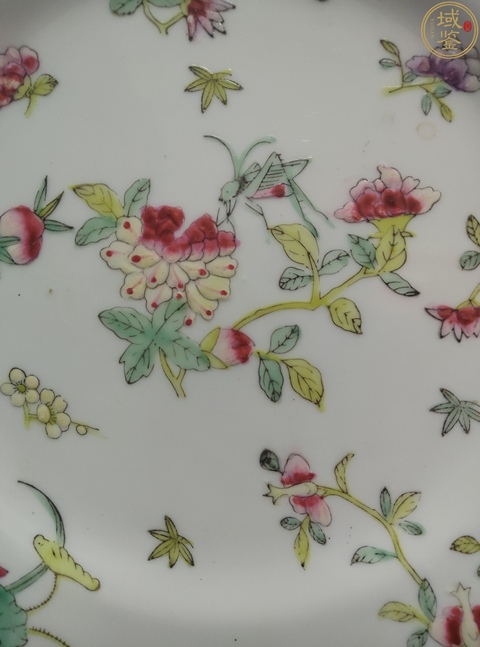 古玩陶瓷粉彩花卉紋盤(pán)真品鑒賞圖
