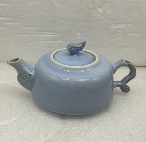 古玩陶瓷天藍(lán)釉勝利壺真品鑒賞圖